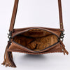 ADBG576 American Darling Hair-On Cowhide Western Leather Cross body Bag with Braided Edge