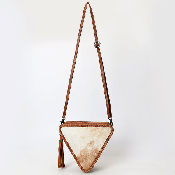 ADBG576 American Darling Hair-On Cowhide Western Leather Cross body Bag with Braided Edge