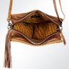 ADBG576 American Darling Hair-On Cowhide Western Leather Cross body Bag with Braided Edge