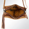 ADBG576 American Darling Hair-On Cowhide Western Leather Cross body Bag with Braided Edge