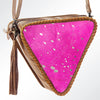 ADBG576 American Darling Hair-On Cowhide Western Leather Cross body Bag with Braided Edge