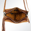 ADBG576 American Darling Hair-On Cowhide Western Leather Cross body Bag with Braided Edge