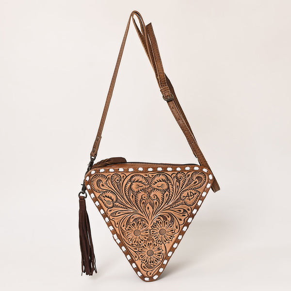ADBG576 American Darling Hand Tooled Floral Carved Western Leather Cross body Bag