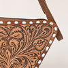 ADBG576 American Darling Hand Tooled Floral Carved Western Leather Cross body Bag