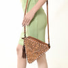ADBG576 American Darling Hand Tooled Floral Carved Western Leather Cross body Bag