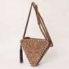 ADBG576 American Darling Hand Tooled Floral Carved Western Leather Cross body Bag
