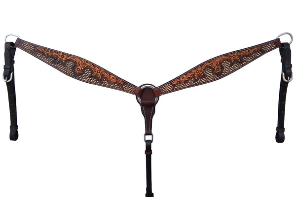 BER101-Western Leather Breast Collar