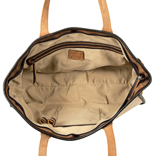 LC-ADBGI117B Tote Hair On Genuine Western Leather Women Bag
