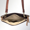 LC-ADBGI119B Western Hair-On Leather Crossbody - Genuine Cowhide Slim Bag