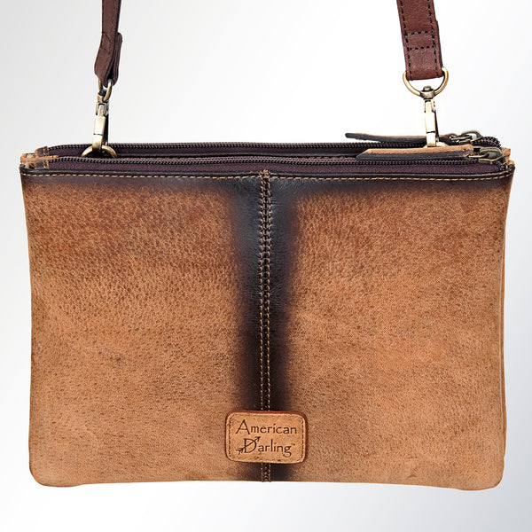 LC-ADBGI119B Western Hair-On Leather Crossbody - Genuine Cowhide Slim Bag