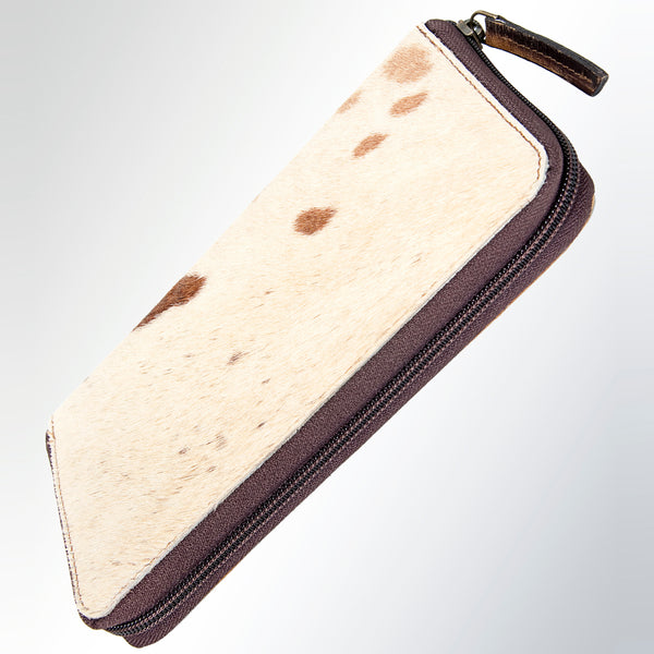 LC-ADBGI121 Hair-On Hide Leather Wallet - Zip-Around Western Cowhide Purse