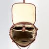 LC-ADBGI122A Woven Leather Panel Backpack - Western Drawstring Bag with Dual Front Pockets