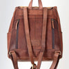 LC-ADBGI122A Woven Leather Panel Backpack - Western Drawstring Bag with Dual Front Pockets