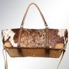 LC-ADBGI123 Hair-On Hide Leather Duffel Bag - Western Travel Weekender with Adjustable Strap