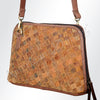 LC-ADBGI126A Woven Leather Crossbody Bag - Western Zip Purse with Adjustable Strap