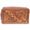 LC-ADBGI130 Woven Leather Toiletry Bag - Western Dopp Kit with Zip Closure