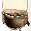LC-ADBGI132A Woven Leather Backpack - Western Full-Grain Buckle Flap Travel Bag