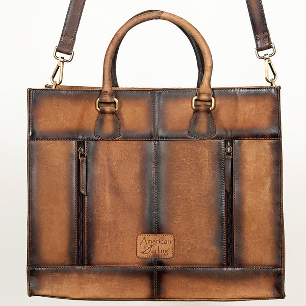 LC-ADBGI135 Hair-On Hide Leather Tote - Western Cowhide Handbag with Shoulder Strap