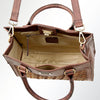 LC-ADBGI137A Woven Leather Tote - Western Structured Handbag with Twist-Lock Closure