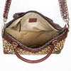 ADBGI141 Hand-Tooled Cowhide Leather Western Tote - Floral Tooled Hair-On Bag