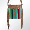 ADBGA117 American Darling Handcrafted Hand Tooled Leather and Saddle Blanket Cross body Bag