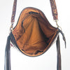 ADBGA119 American Darling Tooled Leather Fringed Woven Southwestern Crossbody Purse