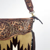 ADBGA119 American Darling Tooled Leather Fringed Woven Southwestern Crossbody Purse