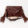 ADBGA121 American Darling Hand Tooled Western Leather Large Cross body Bag with Fringe