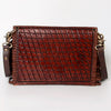 ADBGA121 American Darling Hand Tooled Western Leather Large Cross body Bag with Fringe