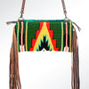 ADBG578 American Darling Hand Woven Saddle Blanket & Hair-On Cowhide Small Cross body Bag
