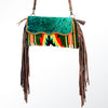 ADBG578 American Darling Hand Woven Saddle Blanket & Hair-On Cowhide Small Cross body Bag