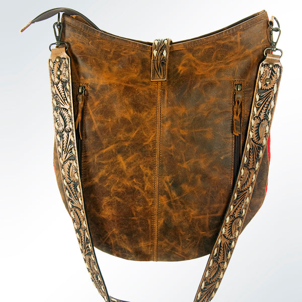 ADBG580 American Darling Hand Tooled Floral Carved & Saddle Blanket Western Tote Bag