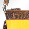 ADBG510 American Darling Tooled Leather & Saddle Blanket Crossbody Bag Western Fringe Purse