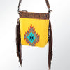 ADBG510 American Darling Tooled Leather & Saddle Blanket Crossbody Bag Western Fringe Purse
