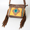 ADBG496 American Darling Hand Tooled Floral & Hand Woven Saddle Blanket Western Clutch Bag