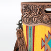 ADBG496 American Darling Hand Tooled Floral & Hand Woven Saddle Blanket Western Clutch Bag