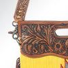 ADBG496 American Darling Hand Tooled Floral & Hand Woven Saddle Blanket Western Clutch Bag