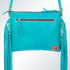 ADBG109 American Darling Hair-On Cowhide Leather Western Crossbody Bag with Fringes