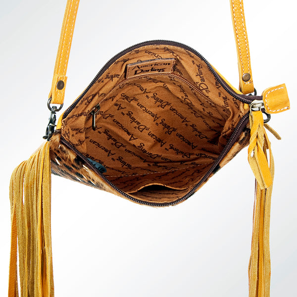 ADBG109 American Darling Hair-On Cowhide Crossbody Bag with Fringe