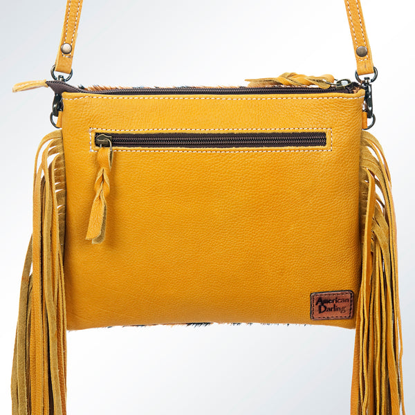 ADBG109 American Darling Hair-On Cowhide Crossbody Bag with Fringe