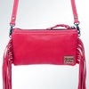 LC-ADBGS142 Hair-On Cowhide Crossbody - Western Fringe Leather Purse