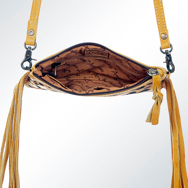 ADBGS142 Mini Crossbody - Hair-On Leather Fringe Bag with Removable Strap