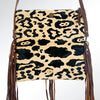 ADBG526 American Darling Hand Tooled Floral Leather & Hair-On Cowhide Western Crossbody Bag with Fringes