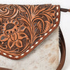 ADBG590 American Darling Hand Tooled Floral Carved & Hair-On Cowhide Western Leather Envelope Bag