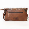 ADBG590 American Darling Hand Tooled Floral Carved & Hair-On Cowhide Western Leather Envelope Bag