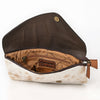 ADBG590 American Darling Hand Tooled Floral Carved & Hair-On Cowhide Western Leather Envelope Bag