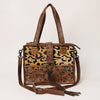 ADBG591 American Darling Hand Tooled Floral Carved & Hair-On Cowhide Western Leather Tote Bag