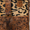 ADBG591 American Darling Hand Tooled Floral Carved & Hair-On Cowhide Western Leather Tote Bag