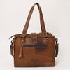 ADBG591 American Darling Hand Tooled Floral Carved & Hair-On Cowhide Western Leather Tote Bag