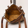 ADBG591 American Darling Hand Tooled Floral Carved & Hair-On Cowhide Western Leather Tote Bag
